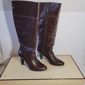 Coach Dark Brown Heeled Boots